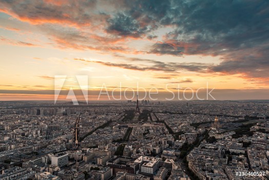 Bild på Aerial View of Paris at Sunset France